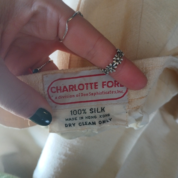 Vintage Charlotte Ford 100% Silk Wide Legged Pants Slacks Womens size Small - Picture 2 of 9